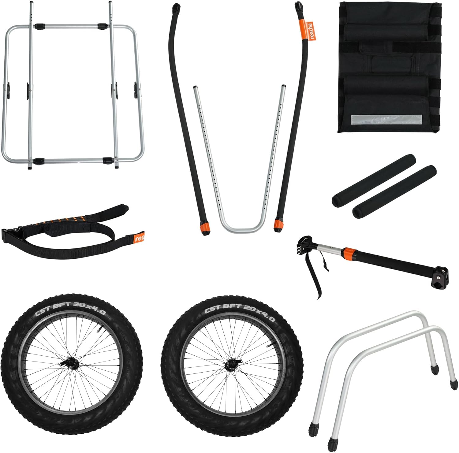 Thule Reacha Sport Beach Bike Trailer - Bike Cargo Trailer - Modular Design for Daily and Recreation use - Lightweight Aluminum Frame - 77lb Capacity - Adjustable towbar to Pull Gear up to 15ft Long