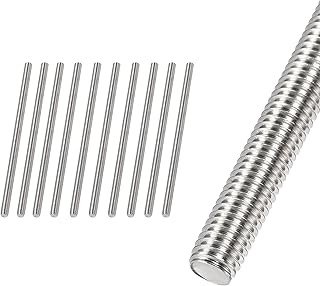 HiPicco M3 x 80mm Fully Threaded Rod & Studs, 304 Stainless Steel Right Hand Threads Rods, M3-0.5 Thread Pitch for Anchor Bolts, Clamps, Hangers and U-Bolts 10pcs