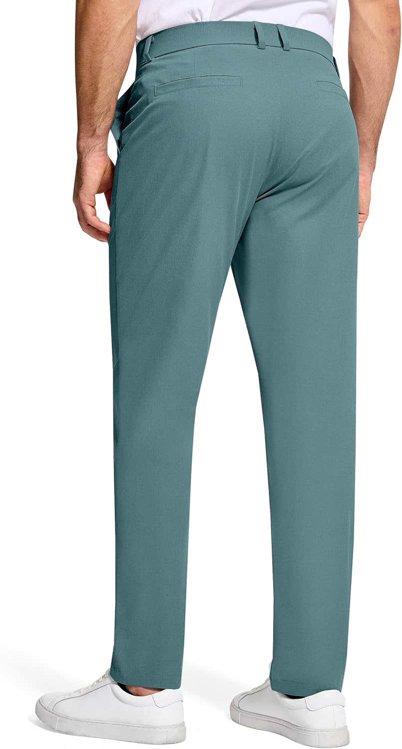 SERAMY Mens Golf Pants 31" Inseam Stretch Slim Fit Dress Work Casual Pants Quick Dry Lightweight with 5 Pockets