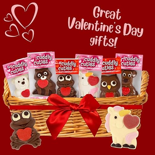 Miniatura 9 de Regalos de chocolate con leche en forma de animal, día de San Valentín 2023, el estilo puede variar, 2.5 onzas (unicornio, perro, mapache, rana, oso