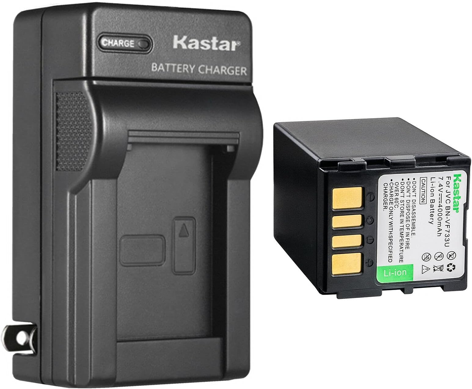 Kastar 1-Pack Battery and AC Wall Charger Replacement for JVC GZ-MG40AC GZ-MG40E GZ-MG40EK GZ-MG40EX GZ-MG40EY GZ-MG40EZ GZ-MG40U GZ-MG40US GZ-MG47 GZ-MG47E GZ-MG47EK GZ-MG47EX GZ-MG47EY GZ-MG47EZ