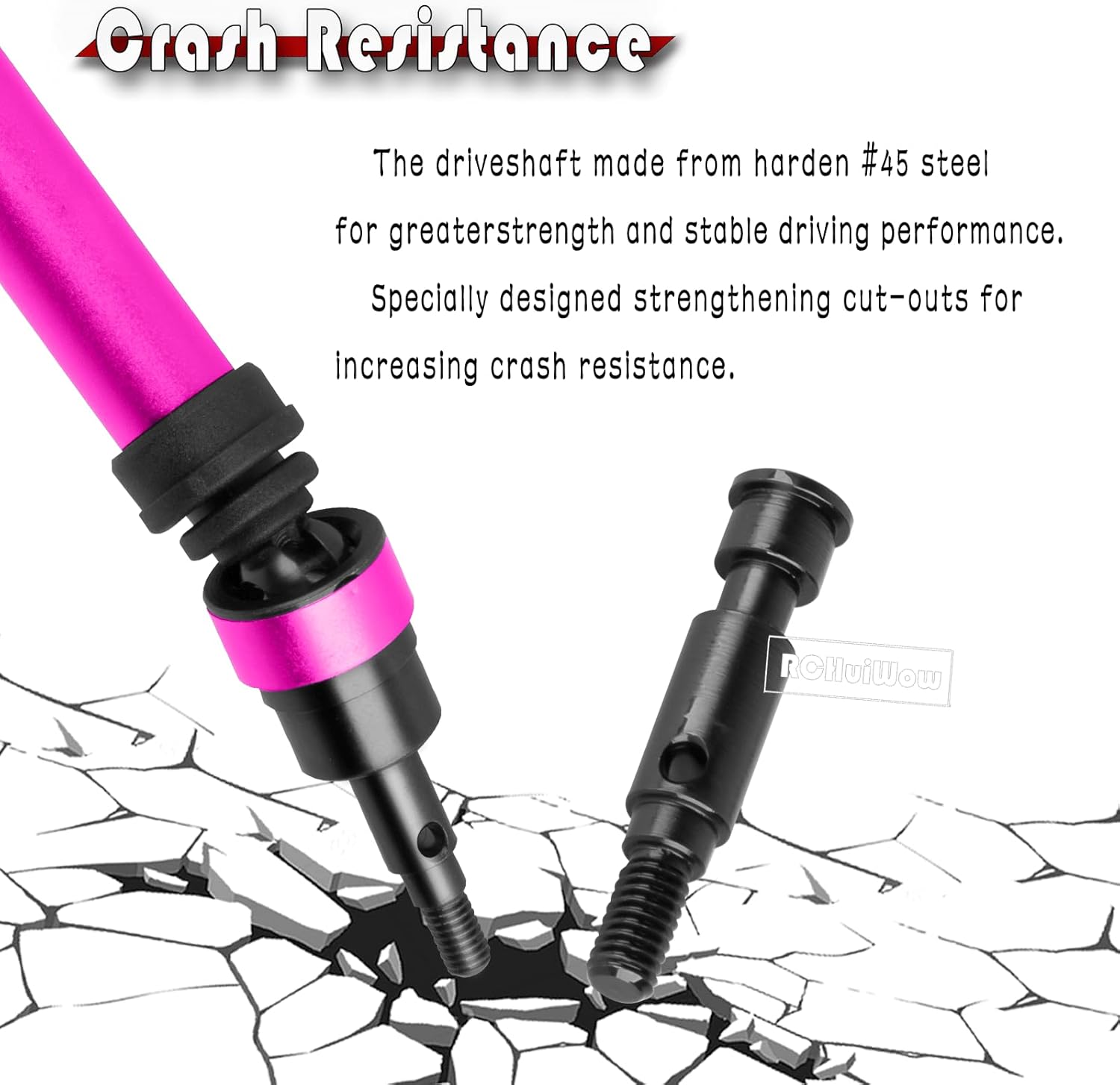 RC Driveshafts Axles Upgrades Part for 1/10 Gorgon 2WD RTR Brushed Monster Truck(ARA3230T1),Front Rear Metal Drive Shafts CVD,Pink