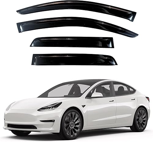 Miniatura 372 de KPY Moldura deflectora de viento con protección contra la lluvia compatible con Mazda 6 Sedan 2004-2013, 4 unidades, para ventana lateral