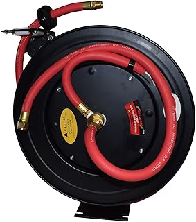 Retractable 50ft Air hose on Reel 1/2 BSP Spring Rewind Wall Mountable BSP AT455