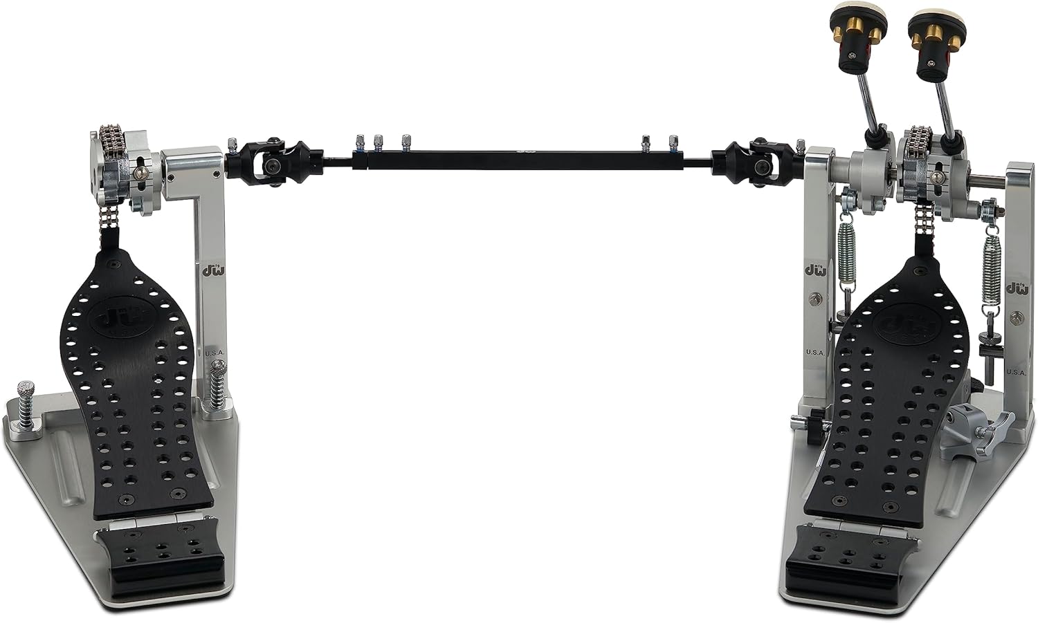 DW MFG Series Colorboard Machined Chain Drive Double Bass Drum Pedal w/Bag, Graphite Edition