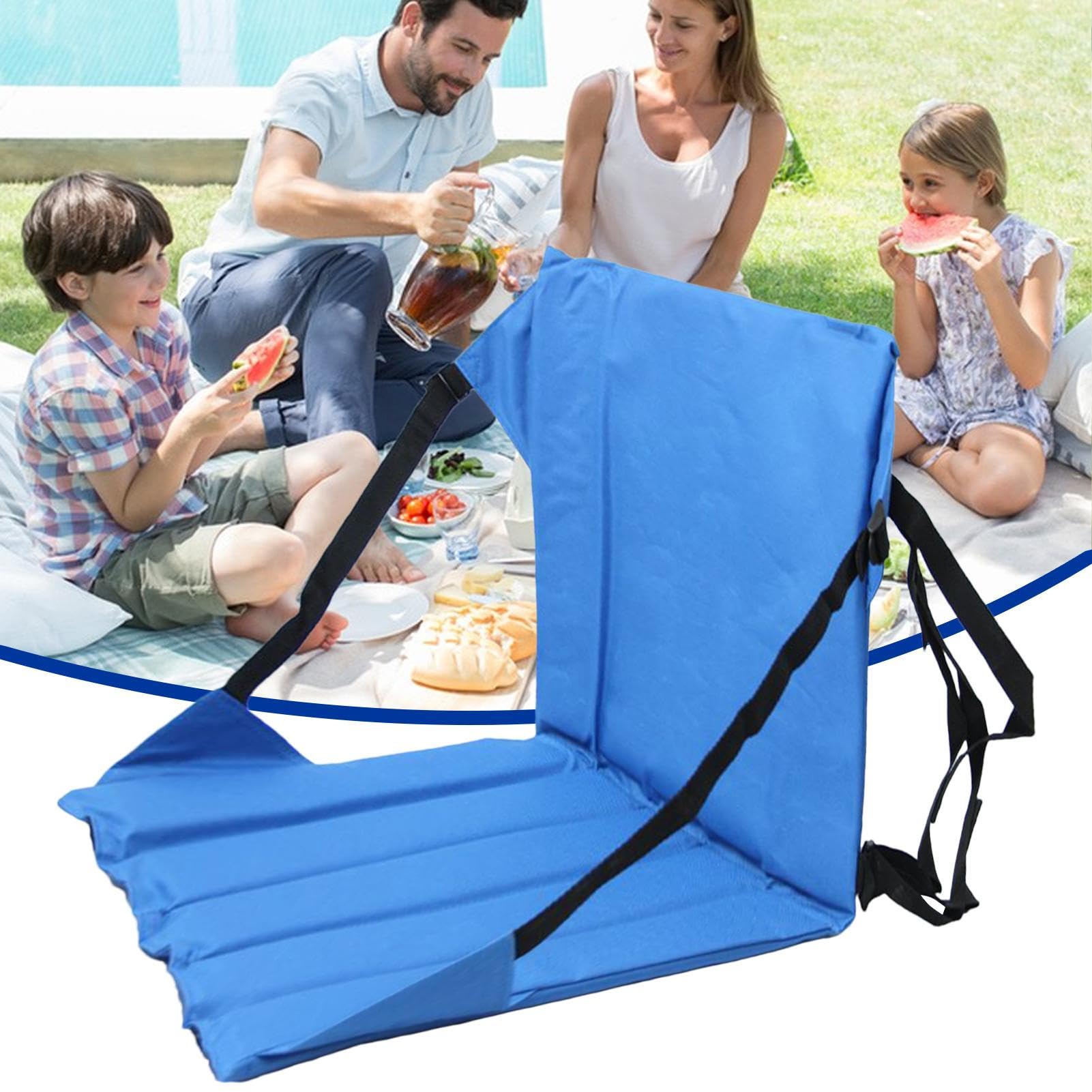 Sièges de stade avec soutien dorsal – Coussin rembourré en mousse épaisse, cadre ergonomique, design inclinable réglable, expérience assise confortable, siège pliable léger | Chaise pour camping, jeux