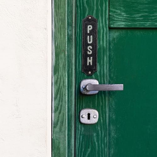 Miniatura 6 de NIKKY HOME Placa de metal de hierro fundido para puerta, letreros verticales para tiendas, hogar, cafeterías, tiendas, negocios, oficina, granja,