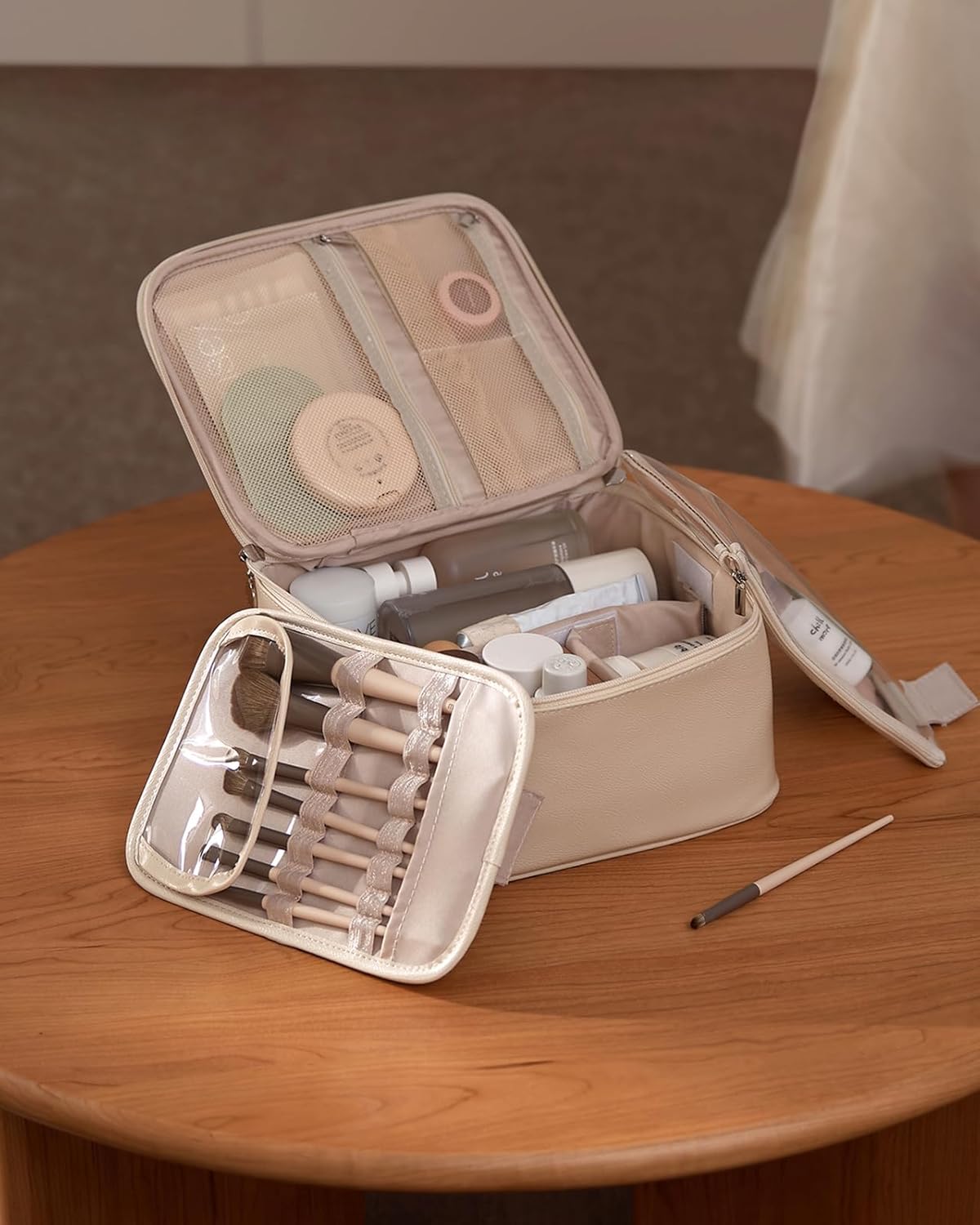 EACHY Travel Makeup Bag, Large Capacity Makeup Case