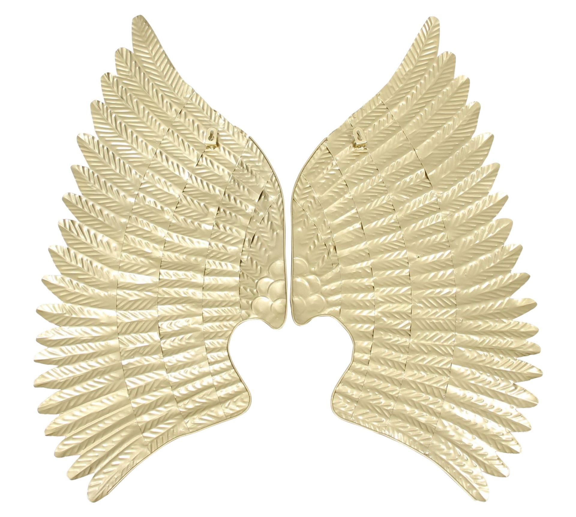 Wanddeko "Flügel" aus Metall in gold, 2 Stück Engelsflügel, 72 cm groß