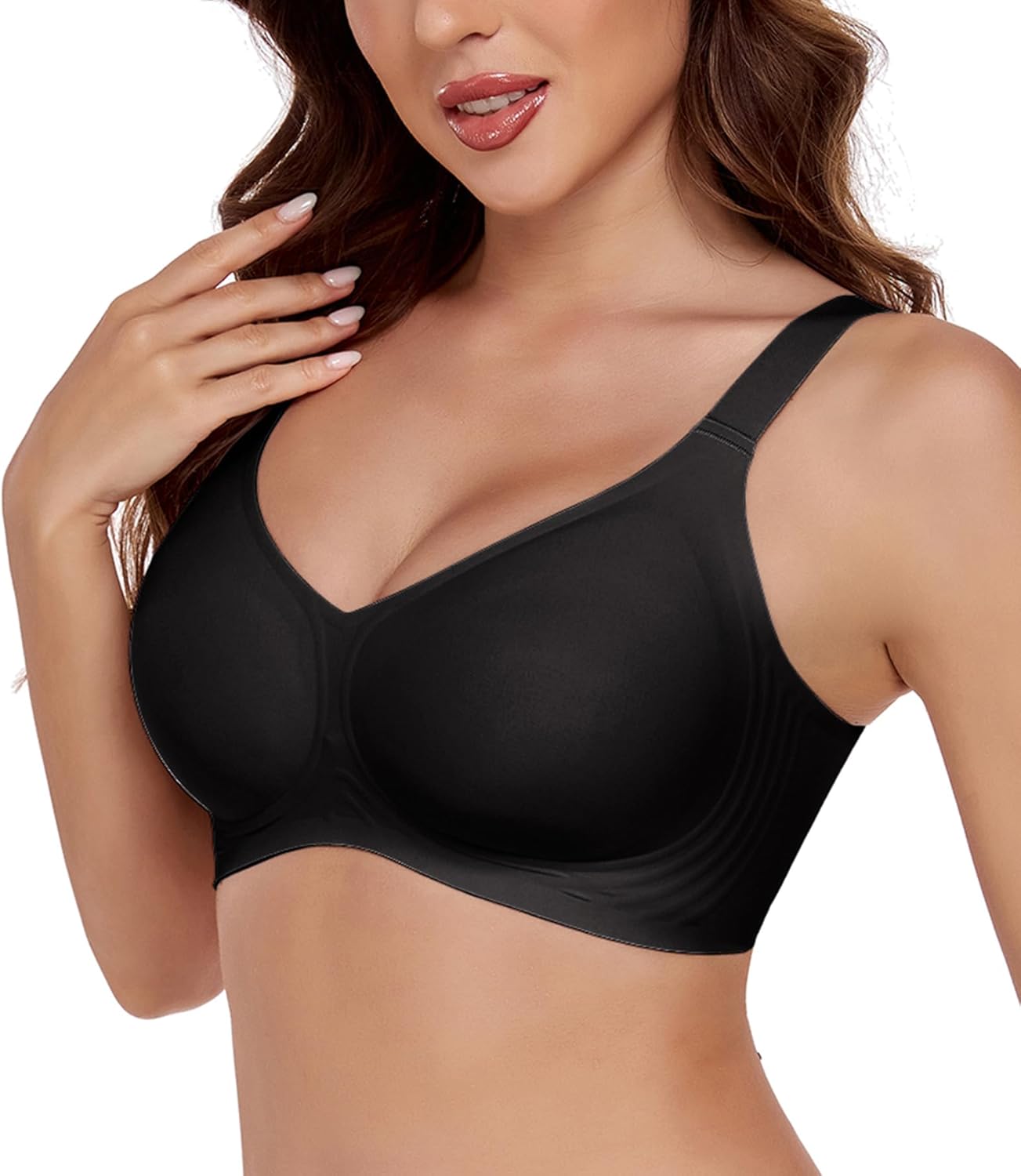 SHIJIALI Womens Seamless Wireless Bra Push Up Bras Buttery Comfort Soft No Underwire Full Coverage Everyday T-Shirt Bra