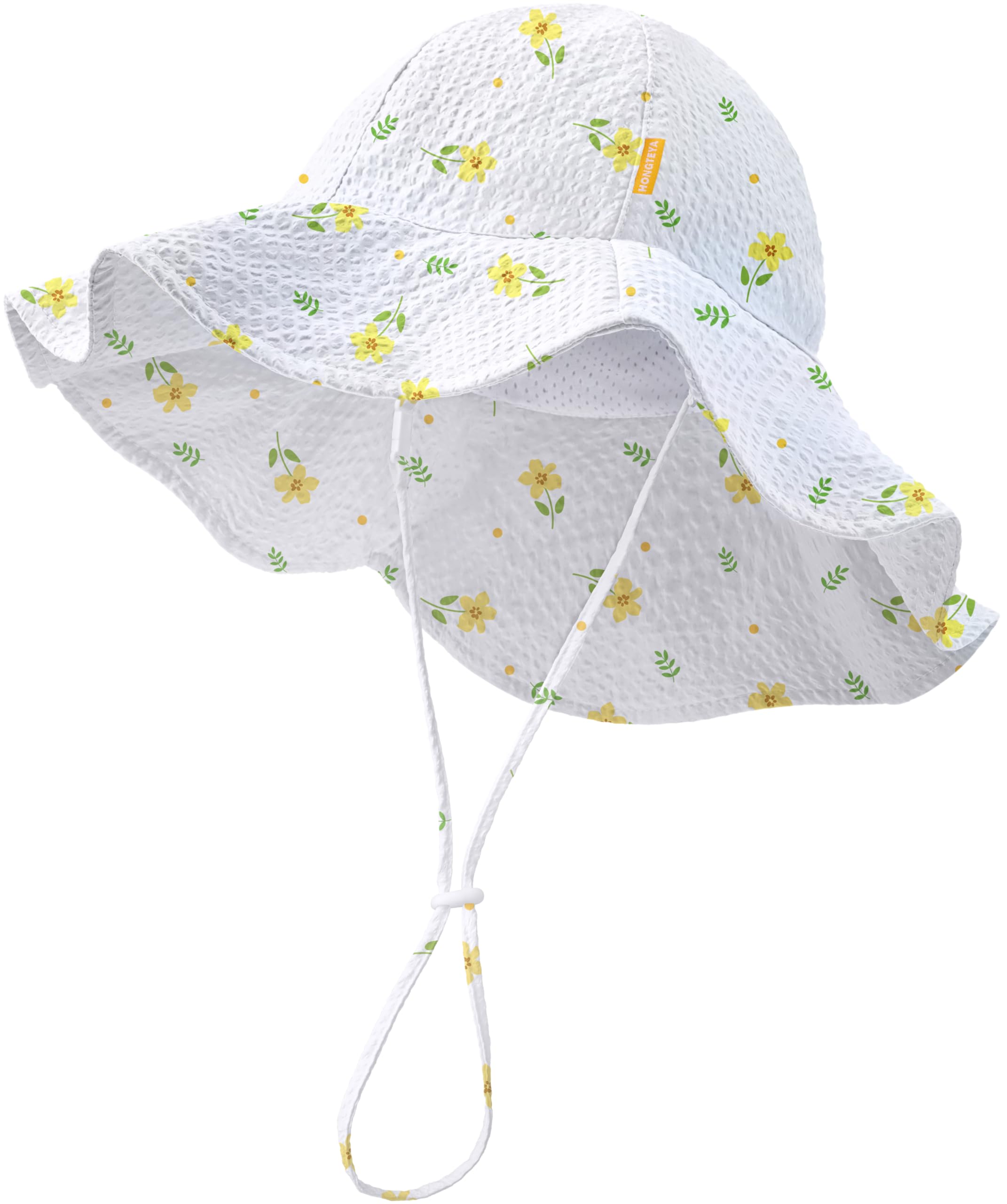 HONGTEYA Baby Sun Hat Wide Brim Adjustable Toddler Beach Bucket Hat