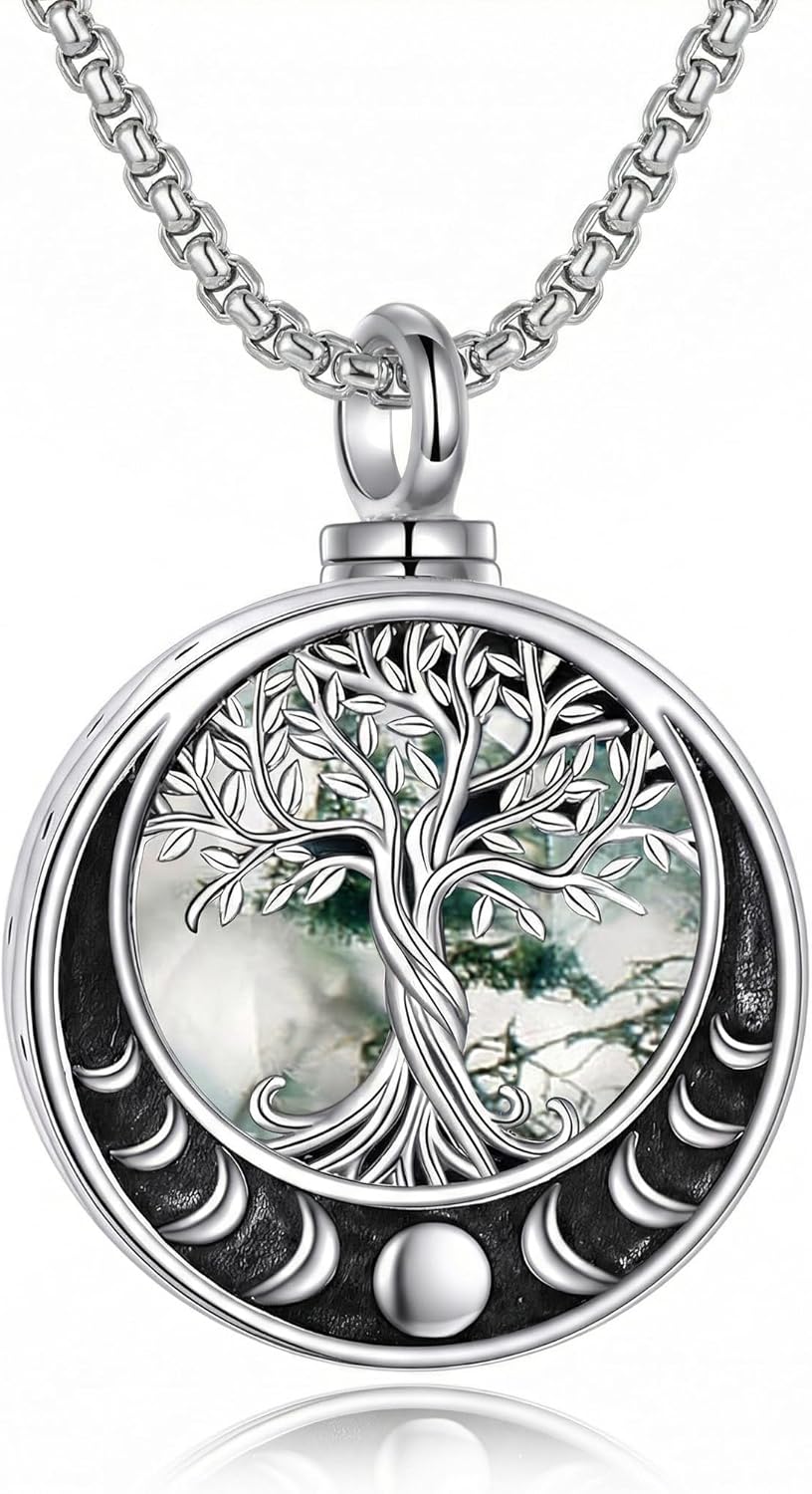 ONEFINITY Tree of Life Urn Necklaces for Ashes Family Tree Cremation Jewelry for Ashes Memory Jewelry for Women Men
