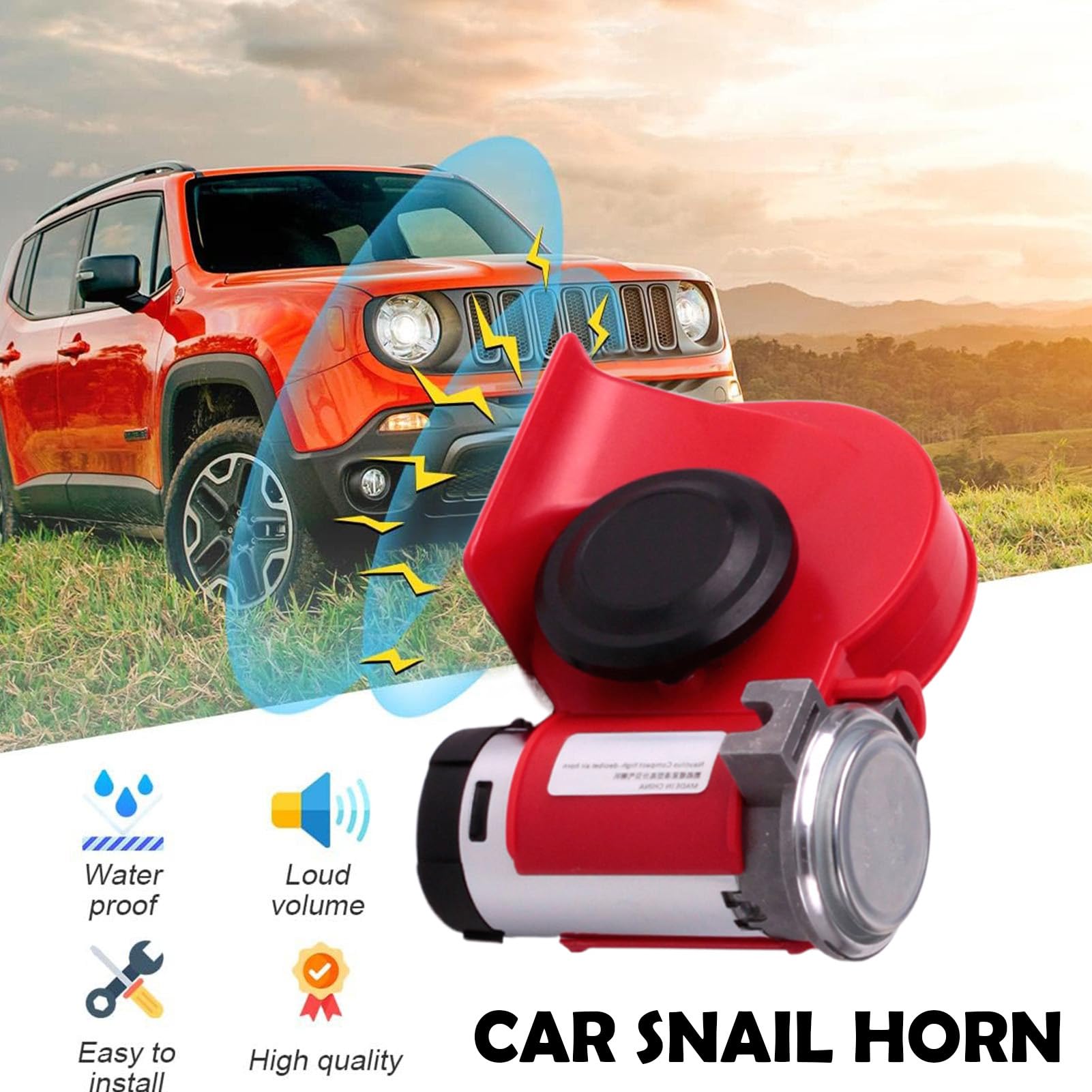 Para Camión Bocina Eléctrica De Aire Para Automoción | 12V/24V Doble Para Scooter, Coche, Carreras Y Camión