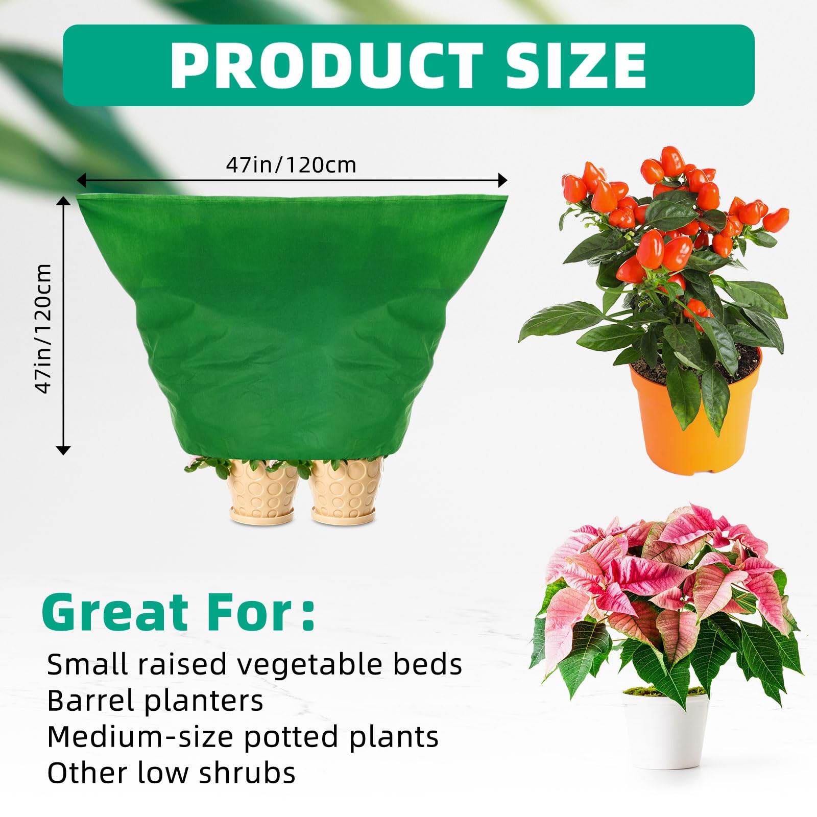 Zhengmy 9 cubiertas para plantas con protección contra la congelación, reutilizables, manta para plantas congeladas, tela para heladas con cordones para jardín al aire libre, protección contra la