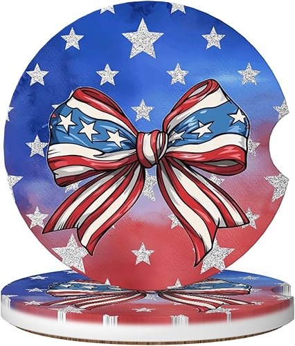 Miniatura 18 de Posavasos absorbentes para portavasos de automóvil, paquete de 2 posavasos universales antideslizantes de cerámica para mujeres y hombres de 2.56