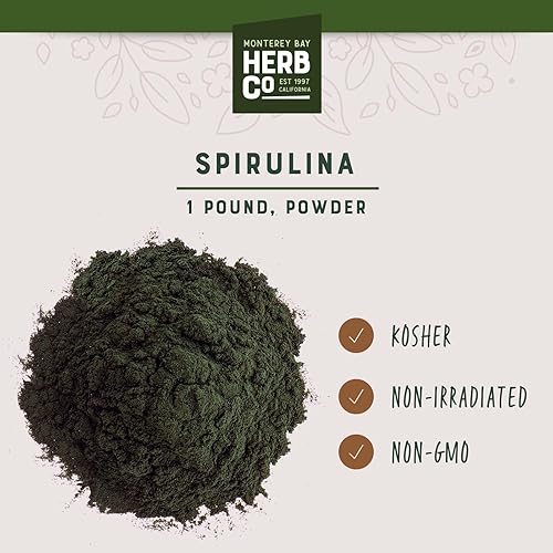 Miniatura 3 de MONTEREY BAY HERB CO. Spirulina Powder Añadir a Alimentos y Bebidas Rico en Vitaminas y Minerales (1 Libra)