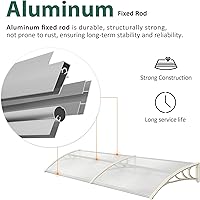 Vista 6 de MCombo - Toldo de policarbonato para ventana de exterior de 78.2 pulgadas, lámina hueca, toldo para puerta de patio