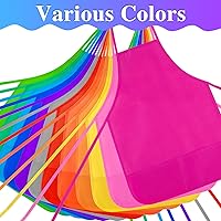 Vista 3 de Delantales de Pintura para Niños 12 Piezas 12 Colores Delantal de Arte Infantil con 2 Bolsillos Espaciosos Delantales para Niños para Actividades