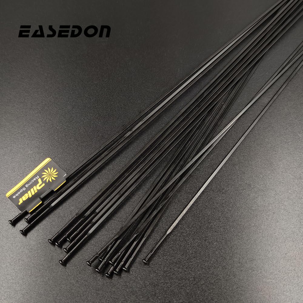 Raggi Bicicletta 10 Pz/Lotto Bicicletta A Lama Piatta Raggio 14G Calibro 2.0mm in Acciaio Inox Tirare Dritto Nero MTB Bici da Strada(288mm)