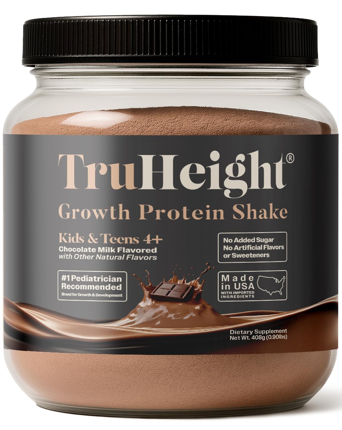 Growth Protein Shake Ages 3+ (Chocolate) - Clinically Proven Nutrients, Vitamins, & Minerals Developed by Pediatricians - Immune Support for Kids, NonGMO, Gluten-Free, Protein Powder Snacks