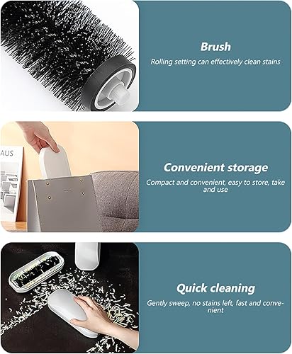 Miniatura 6 de Barredoras de alfombras, barredora de migas 2 unids de mano rodante ergonómico de cerdas de PP cepillo de migas de cáscara de nuez de cepillo de
