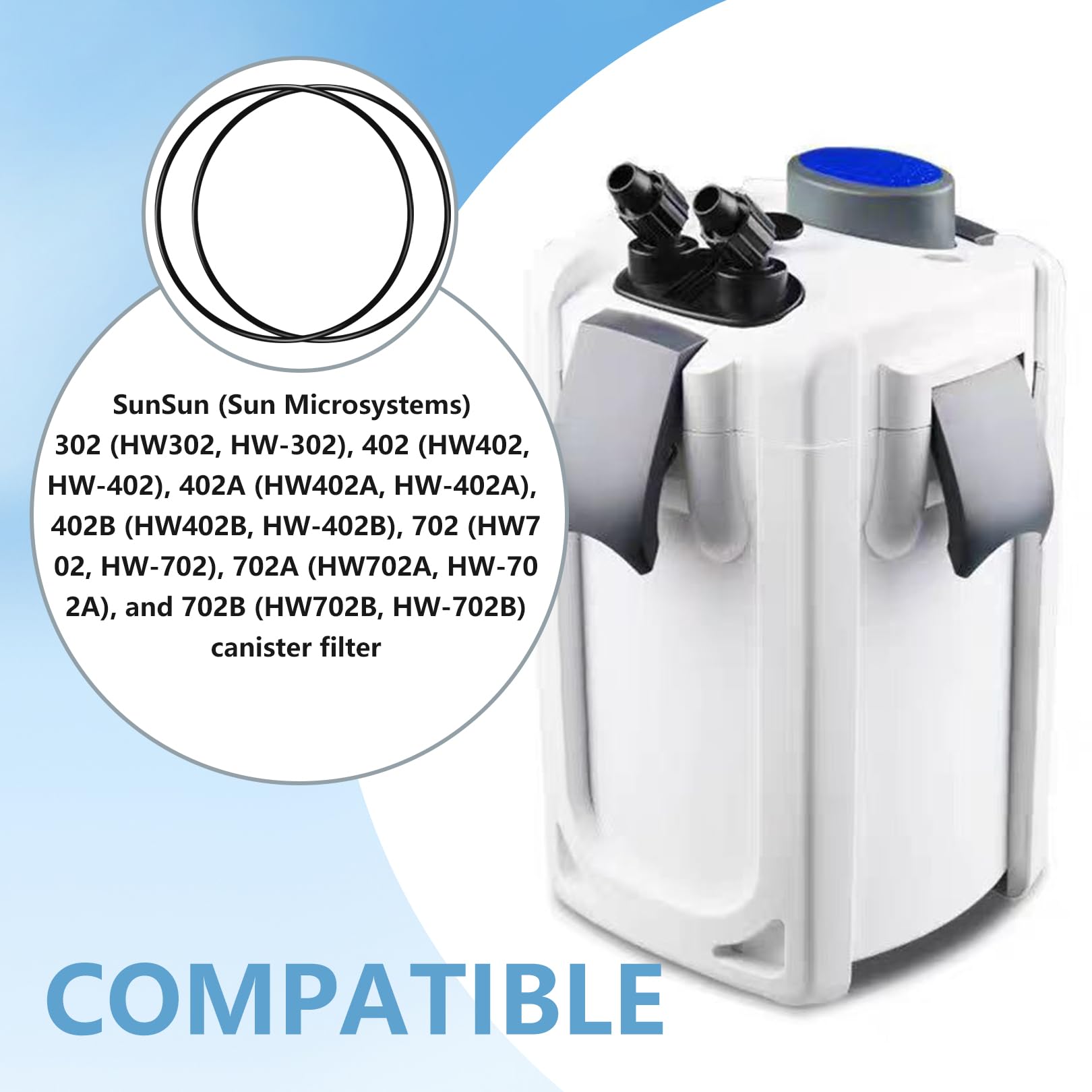 O-Ring Ersatz Für SunSun HW302, HW402, HW702 Kanisterfilter – 2 Stück, Schwarz