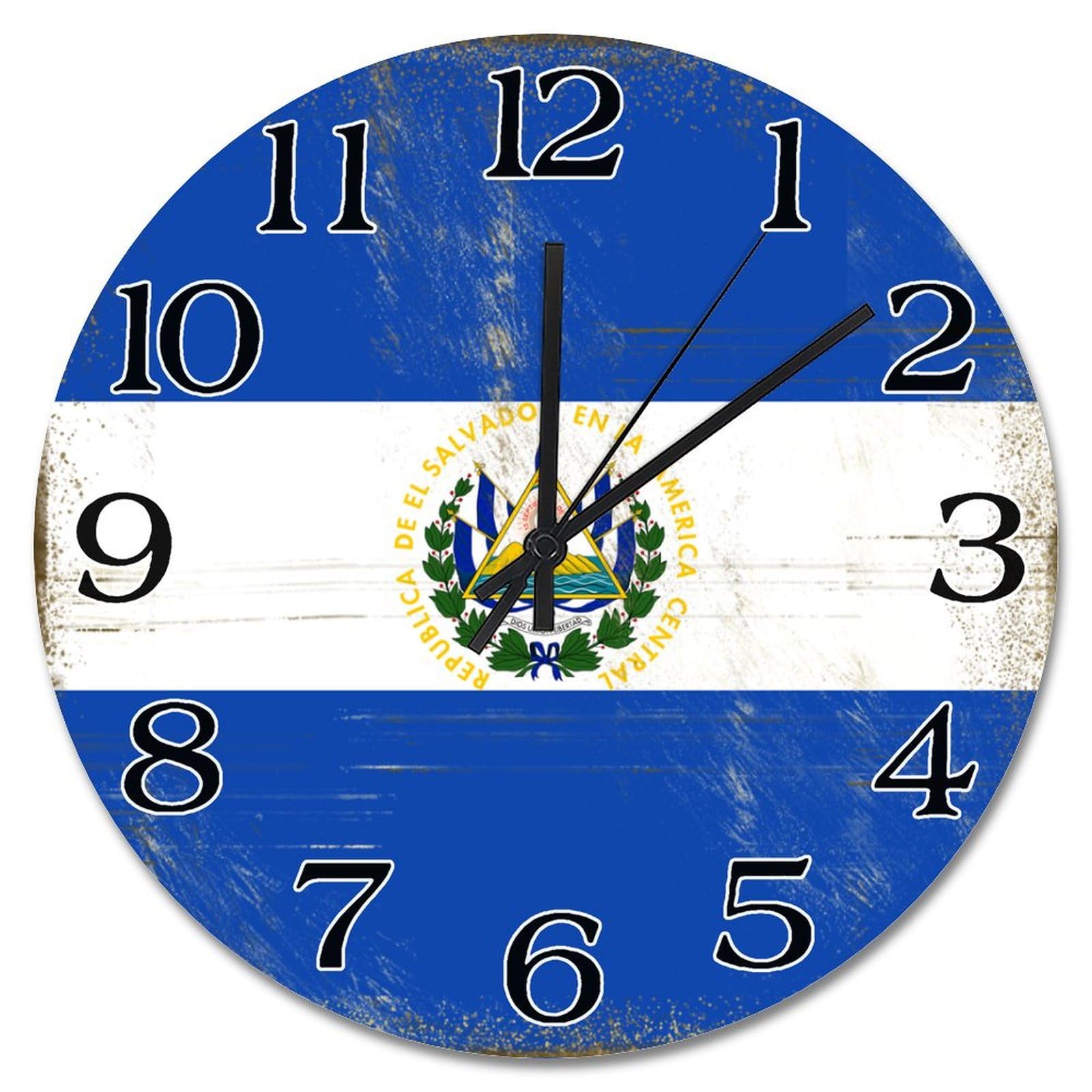 Horloge murale Salvador ronde vintage et silencieuse de 25cm
