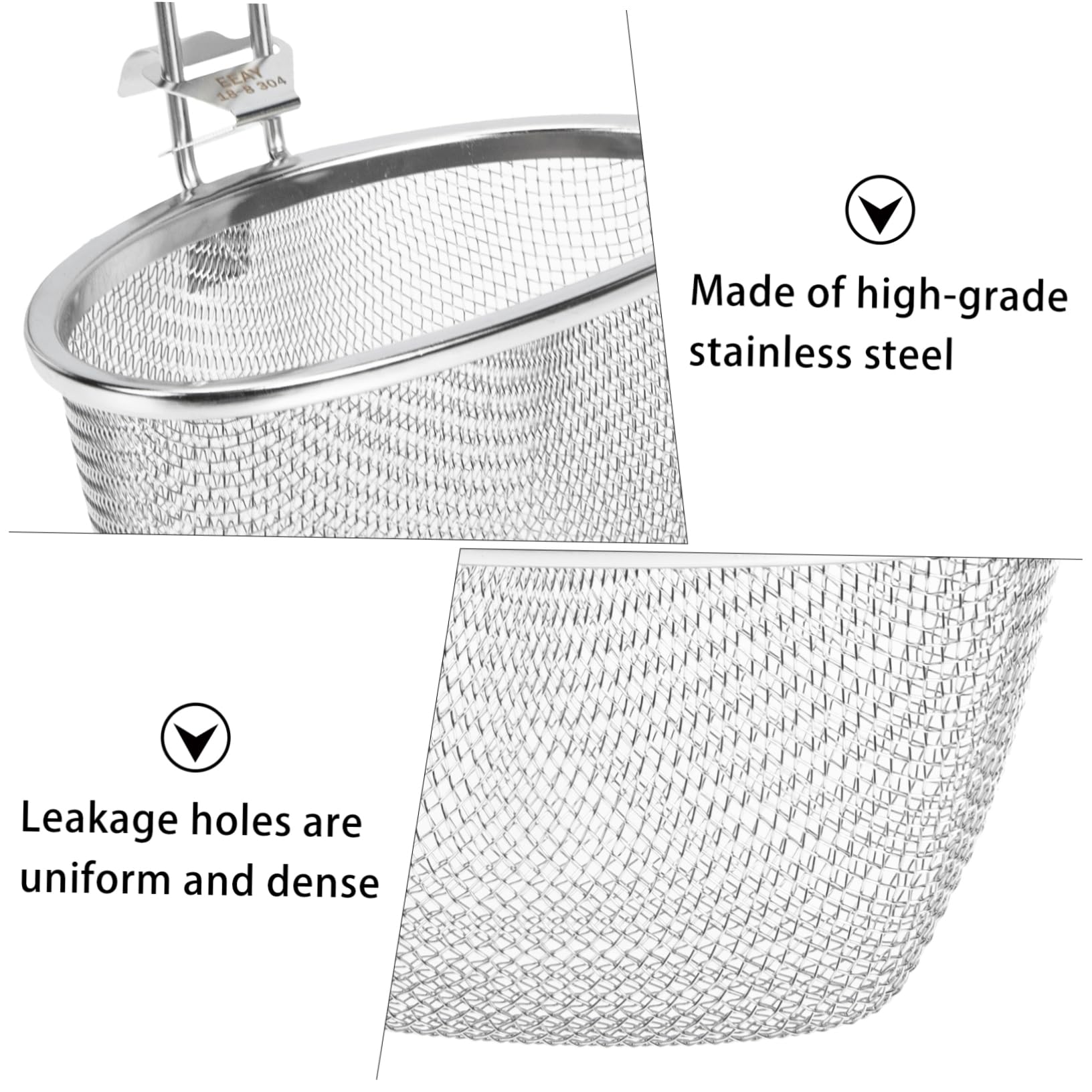 Cabilock Stainless Steel Hot Pot Strainer Spoon Premium Fine Mesh Skimmer for Noodles Food Lightweight Portable Kitchen Colander Non Slip Handle for Home Restaurant Use