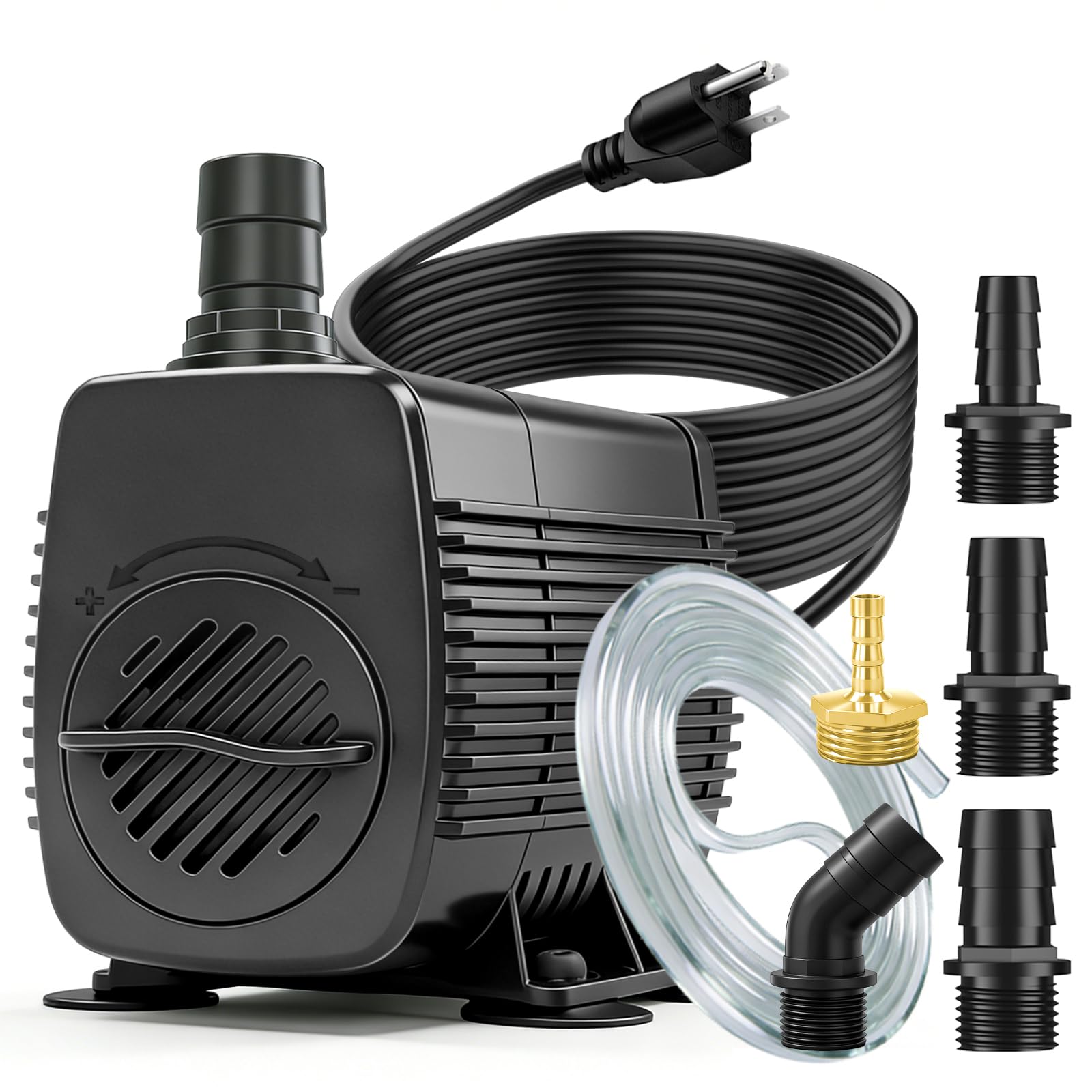 800GPH Submersible Fountain Pump with Tubing 10ft Outdoor Cord for Garden