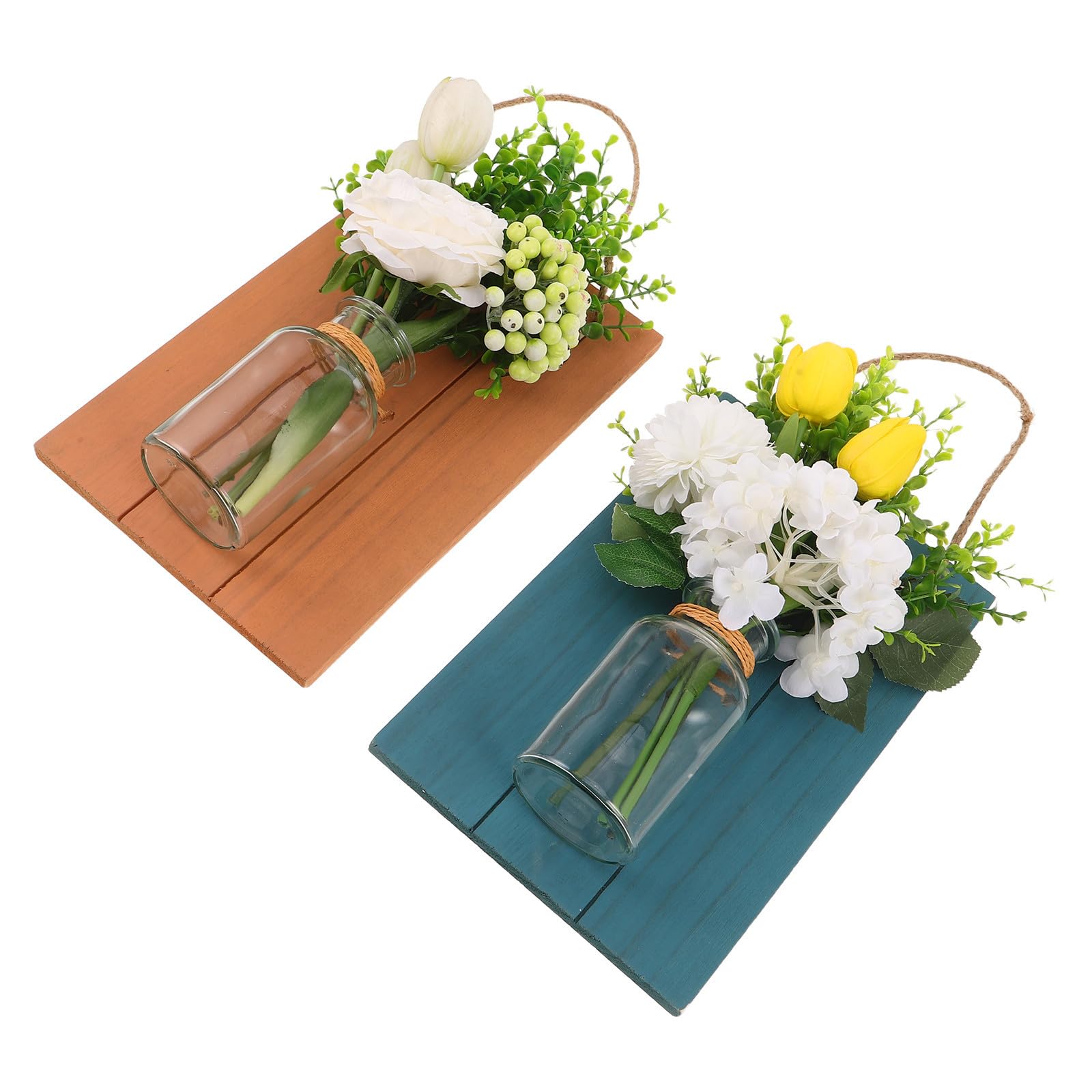 Vases muraux en verre décoration murale chambre entrée lot de 2 suspensions