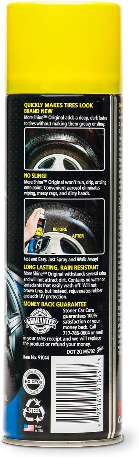 Stoner Car Care 91044 Original More Shine Tire Shine Spray and Tire Dressing – Non Greasy No Sling Formula for Deep Black Tires – Rain-Resistant Long Lasting Finish – 12 oz - Image 2