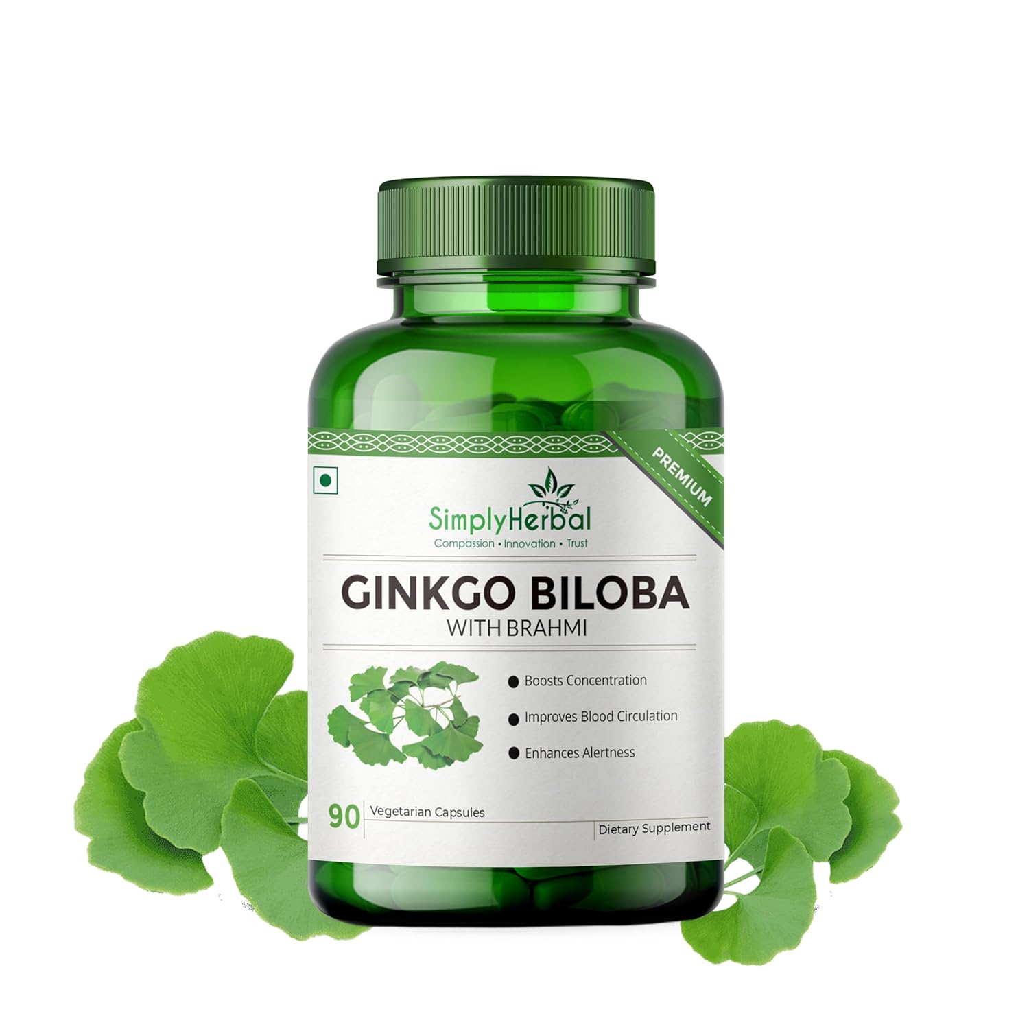 Buy Simply Herbal Ginkgo Biloba 120mg With Bacopa Monnieri Extract Brahmi 380mg for Better