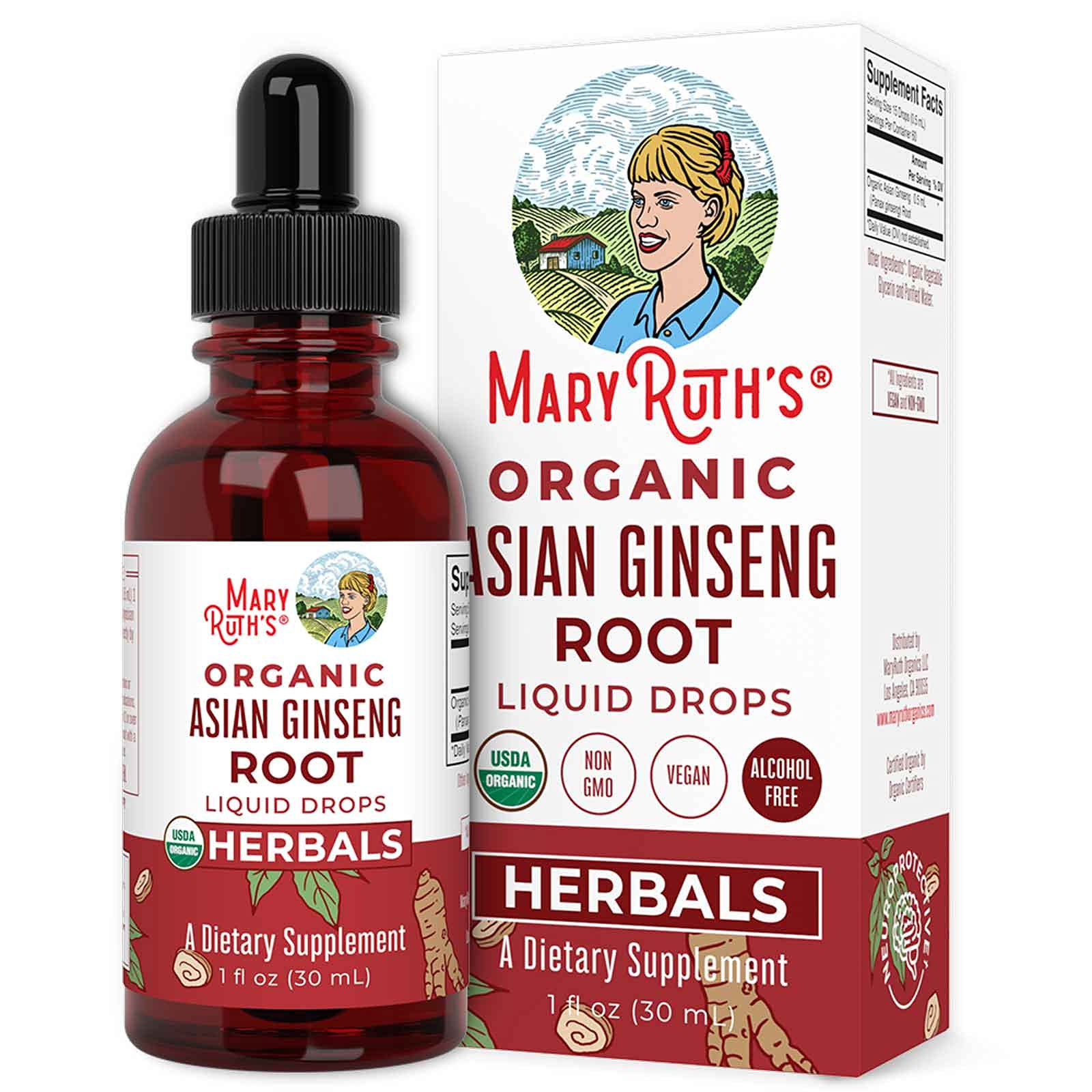 (Exp. 12/2022) Ginseng | Ginseng Root | Asian Ginseng Supplement | Herbal Supplement for Vitality | Antioxidant | Supports Focus Energy & Endurance | Vegan | Non-GMO | Gluten Free | 1 Fl Oz