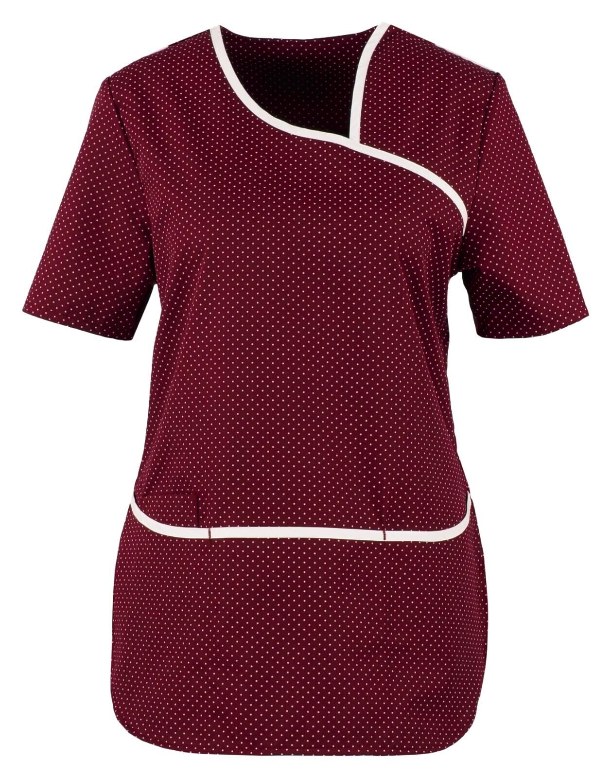 beb Medizin/Pflege Damen Kasack Kurzarm V-Neck gepunktet