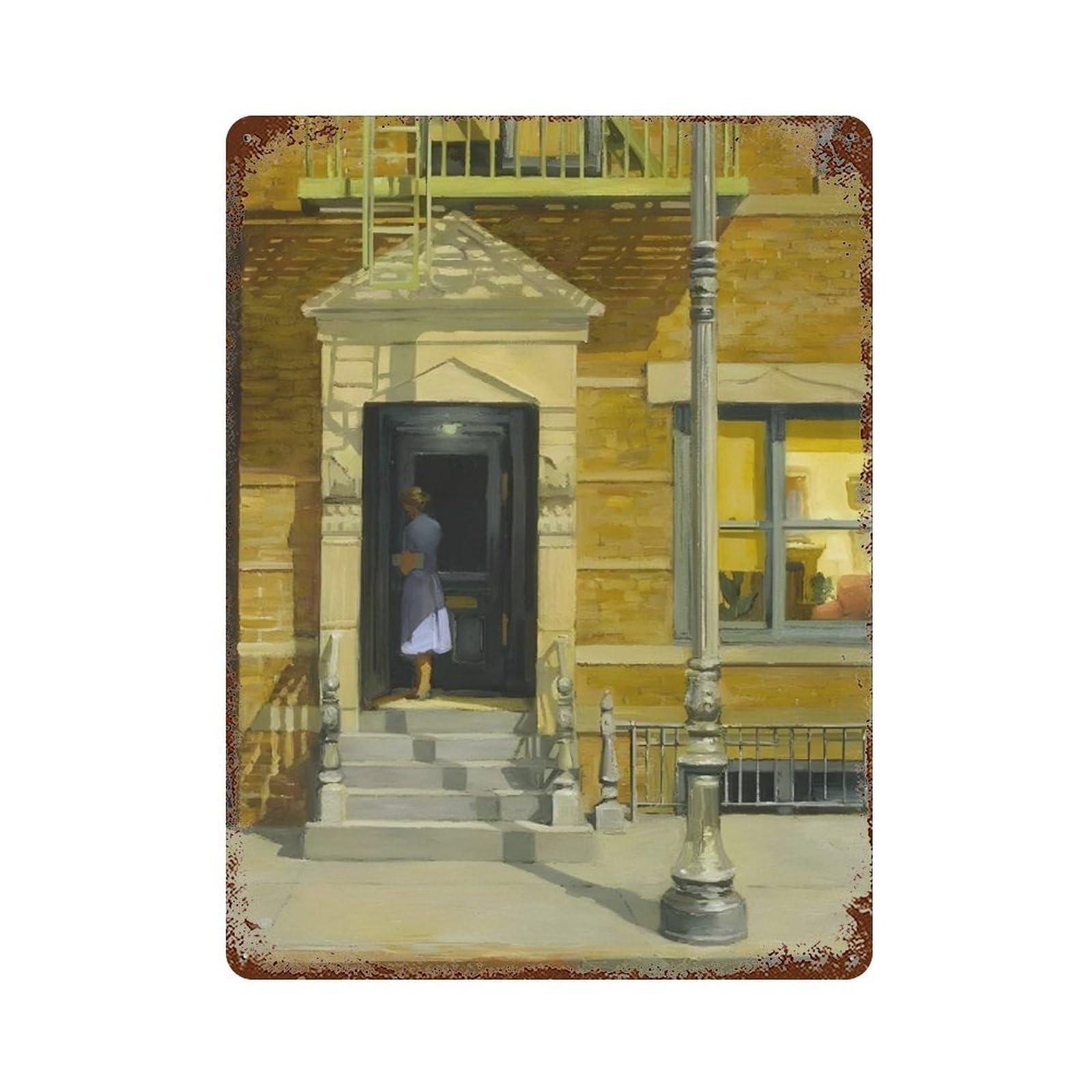 xiaoxiaoshen Edward Hopper Famous Oil (26) Wall Decor Art Metal Tin Poster Modern Home Decor Art Home Bar Shop Decorations Vintage Sign 40x30cm