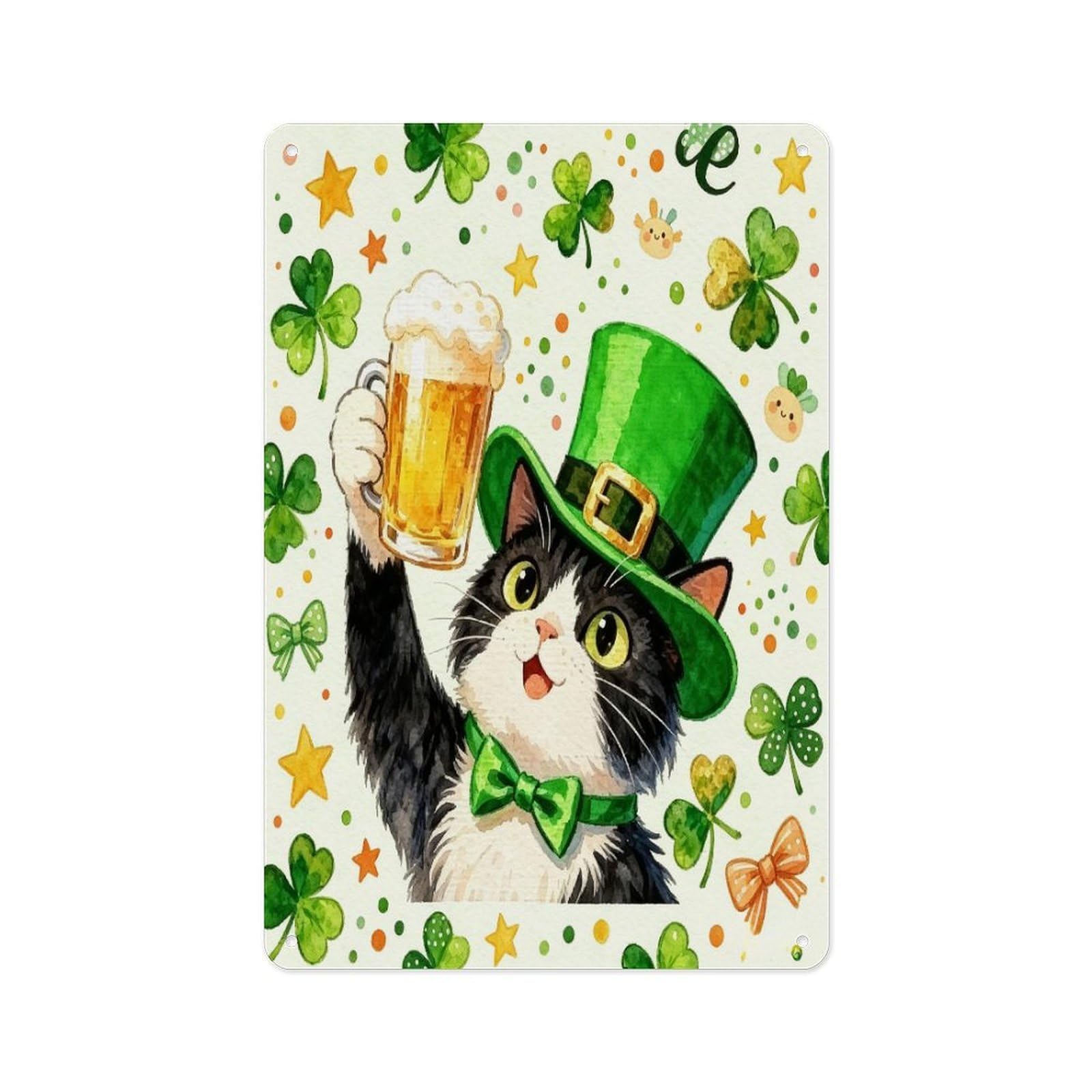 Fekiloot Style Beer Cat Wall Decor Metal Signs Tin Signs Poster