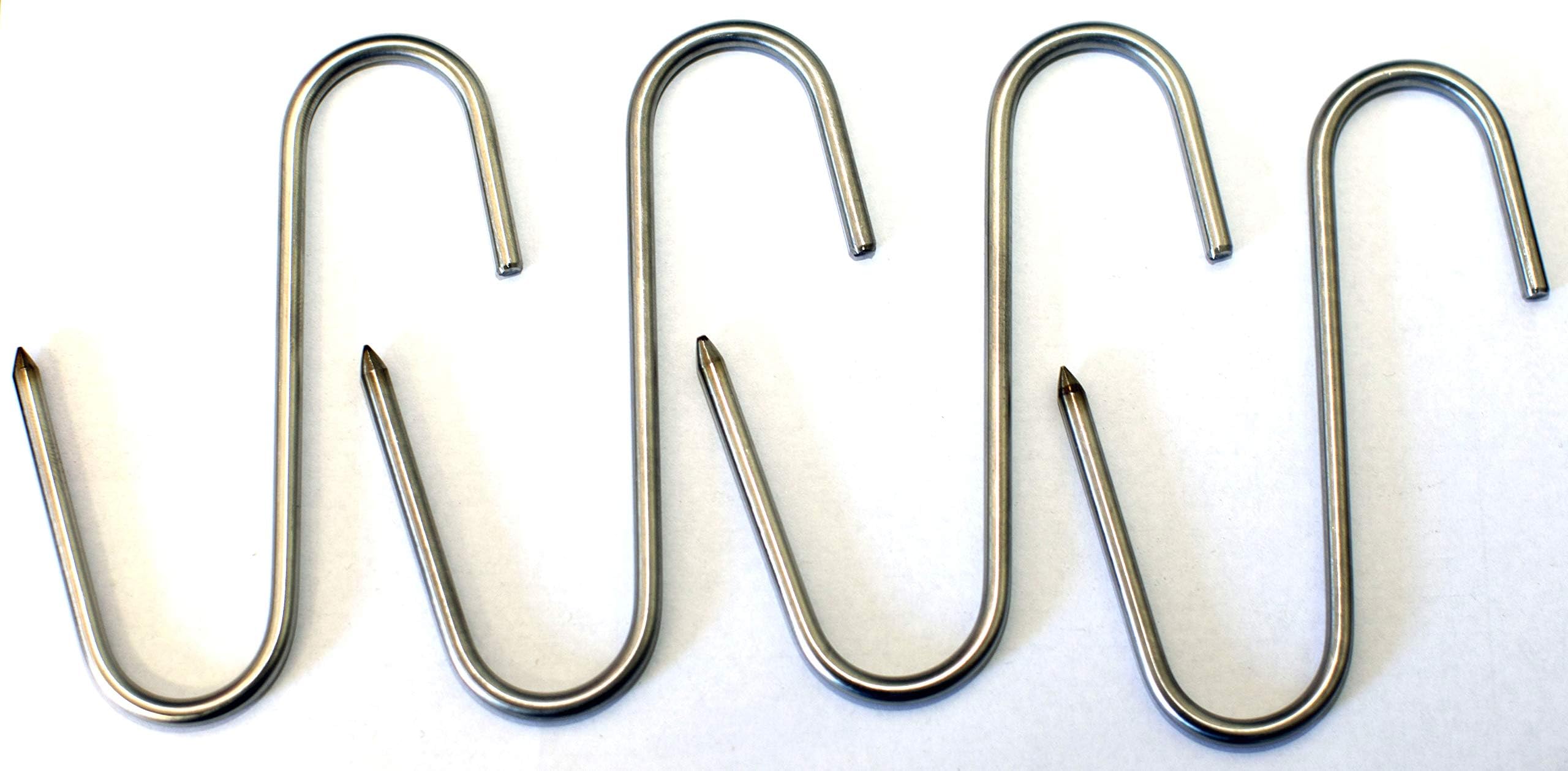 Stainless Meat Hooks, Smoker Hook, 5", 4 Pack