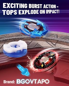X Battle Stadium Set with 6 Spinning Tops, 2 Launchers & 1 Arena | Complete Starter Kit, Great Value Gift for Kids Ages 6