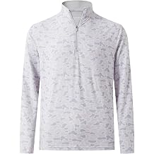 M MAELREG Quarter Zip Golf Pullover Men Dry Fit Long Sleeve Performance Wicking 1/4 Zip Full Print Pullover Mens Sweatshirt