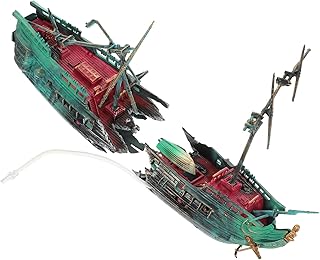 Resina de Decora??o de Naufrágio de Aquário Resina Titanic Navios de Barco Destruído Navio Afundado A??o de Estatueta Peixe Shimp Hideout Tanque de Peixes Ornamento