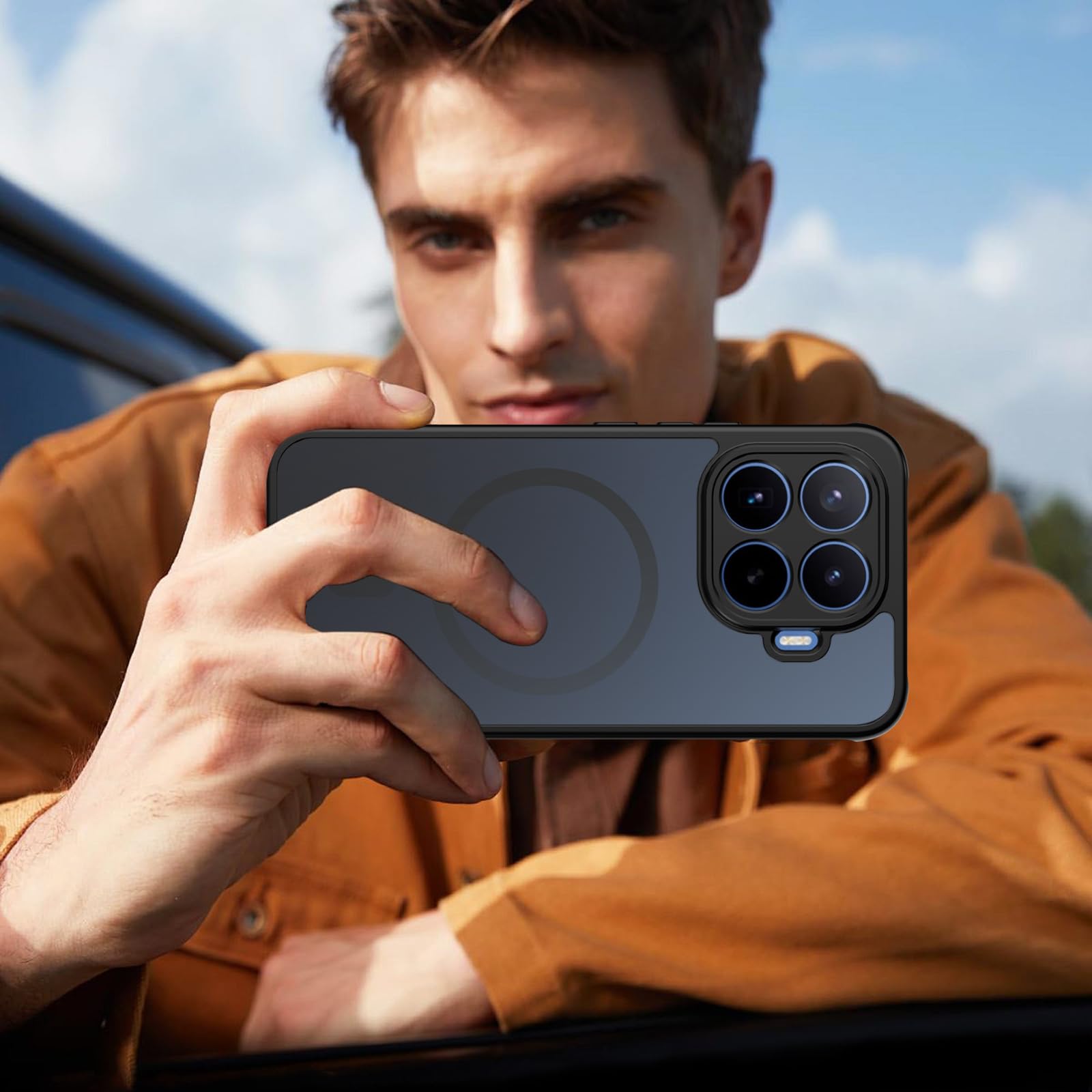 Magnetyczne etui do Xiaomi 17T Pro 5G, kompatybilne z Magsafe z 2 szkłem hartowanym, półprzezroczyste matowe etui odporne na zarysowania cienkie etui ochronne do Xiaomi Mi 17 T Pro, czarne