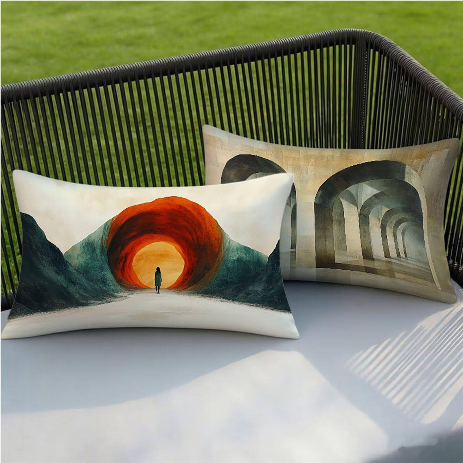 Federe Cuscino 70x90 Set di 2, Verde Federe Cuscini Divano Lino, Rettangolari Copricuscini 70x90cm Con Cerniera Invisibile, Copricuscino per Camera Letto Casa Decorazioni Regalo, Semplice kj-2767