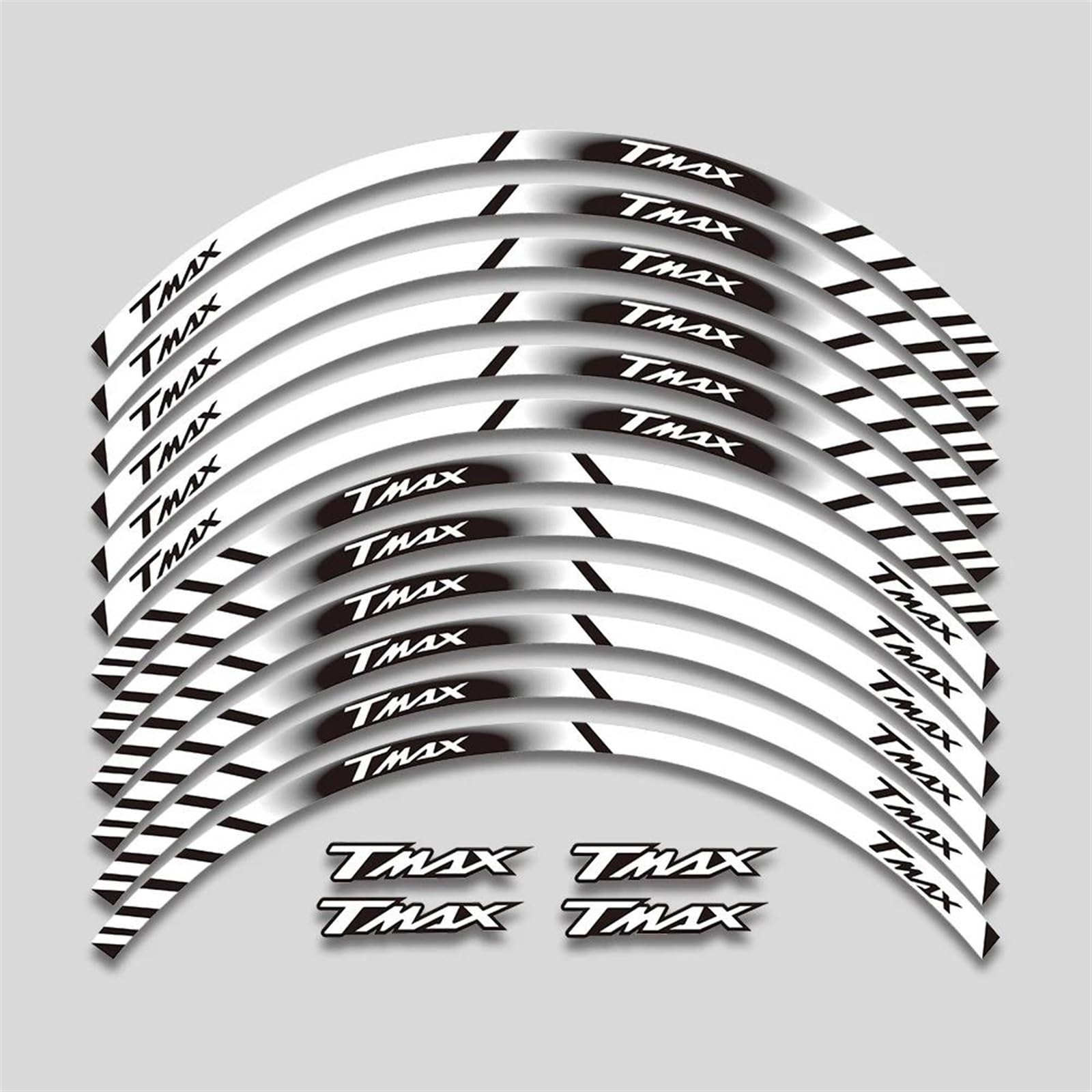 Stickers Motorcycle Stickers Night Reflective Decorative Wheel Rim for Yamaha T MAX500 T-MAX530 XP500 XP530(Style 18)