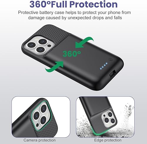 Miniatura 7 de Funda de batería para iPhone 1313Pro14,7500 mAh, funda protectora ultradelgada, funda de carga de batería expandible portátil recargable compatible