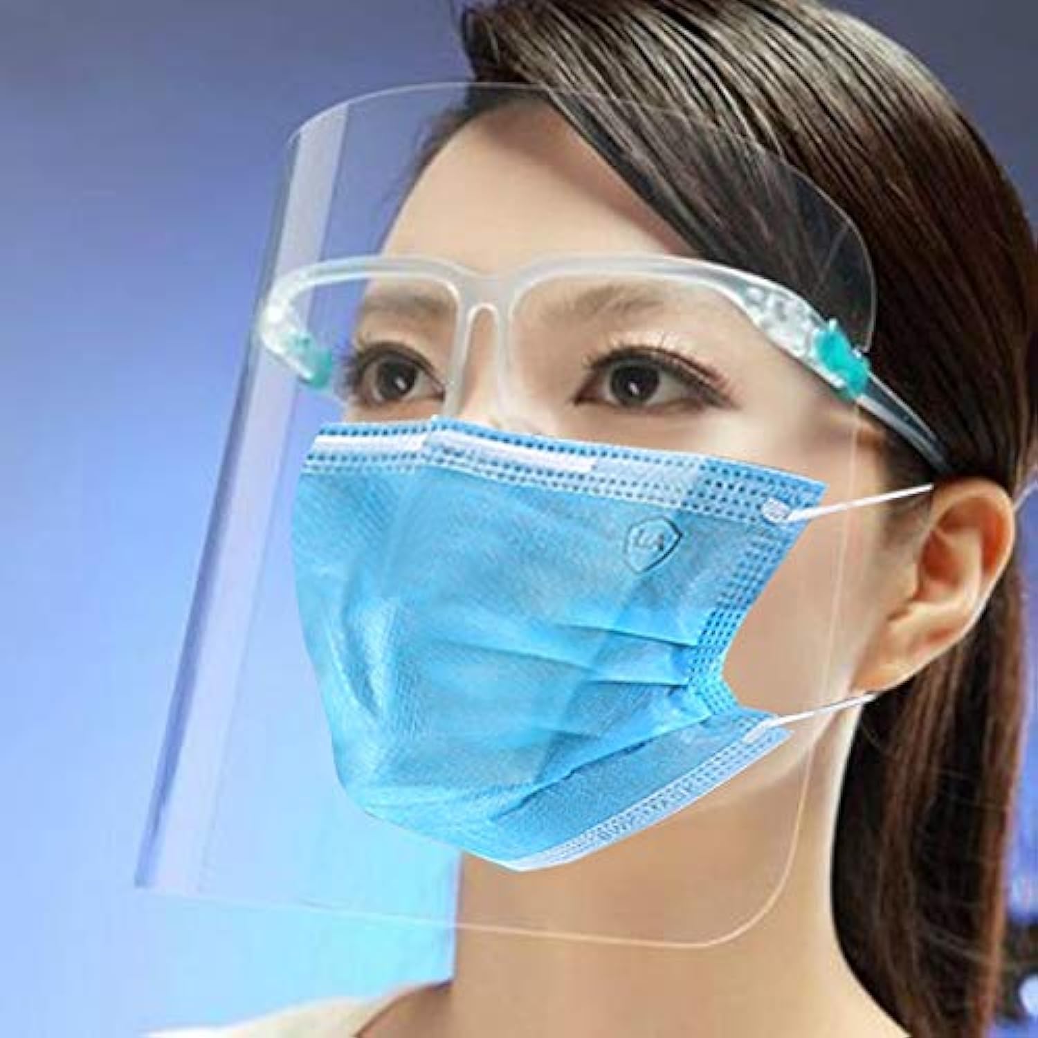 JHM-AE Anti-Saliva Splash Anti-Spitting Anti-Fog Anti-Oil Transparent Face Mask Face Shield (Green)