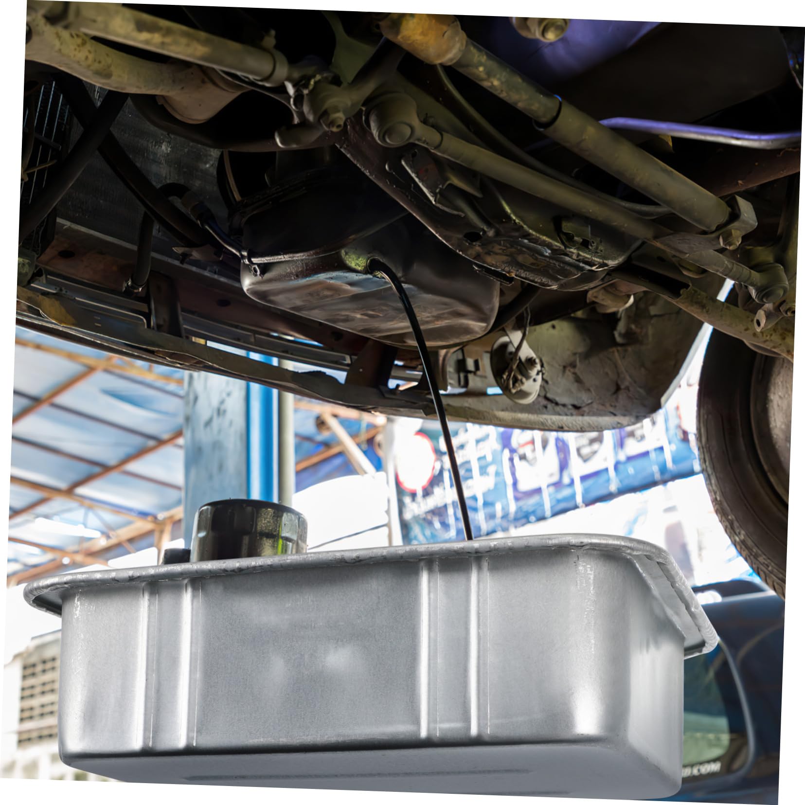 Ciieeo Bac Vidange Récupération Huile Acier D'huile de 5l en Profond Grand Pot Moteur Atelier Réparation Automobile et Carburant