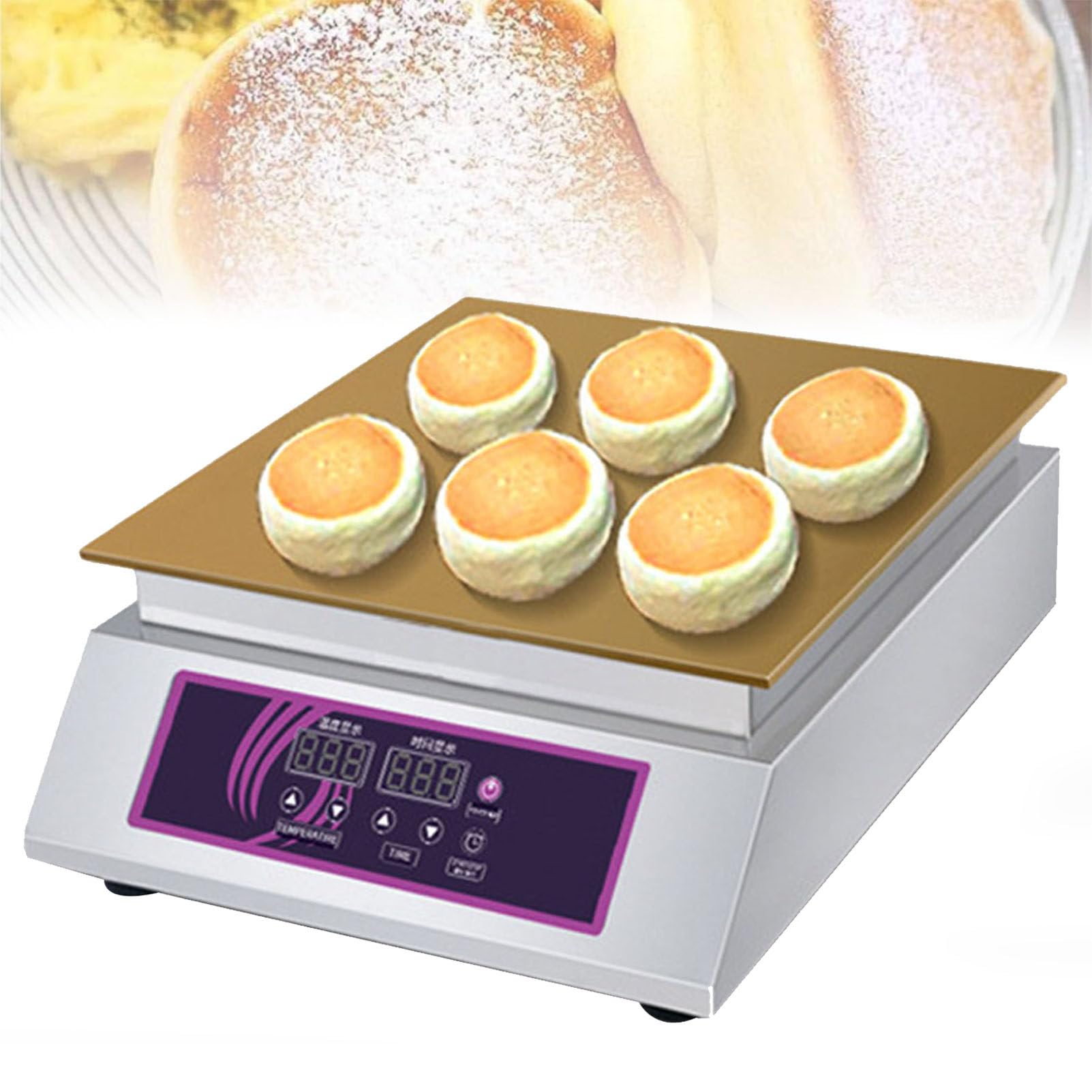 HTTGDGDH Souffle Machine, Commercial Use Nonstick Electric Dorayaki Pancake Souffle Maker Machine Baker, Temperature Range: 0-260°, For Restaurants,Singlehead
