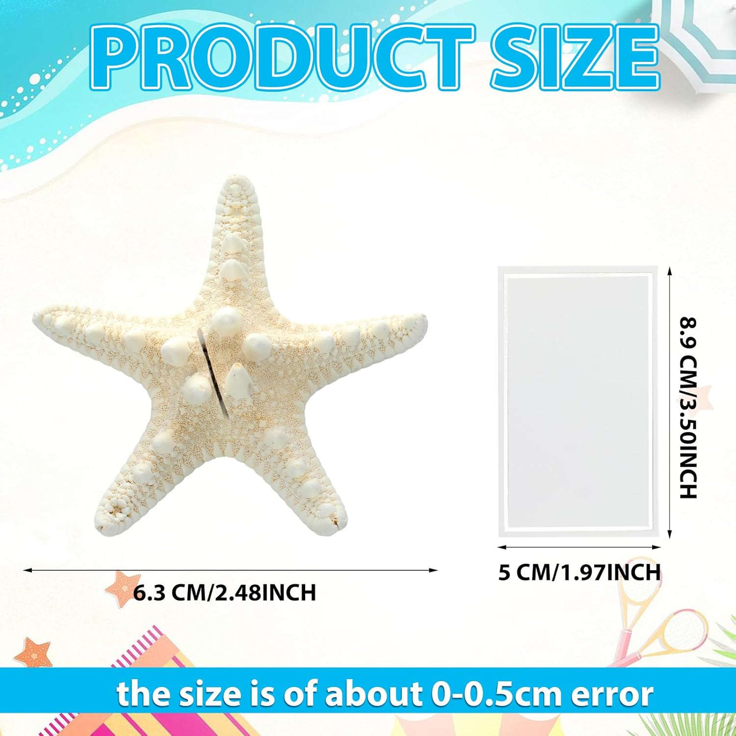 Novabright 12 Pcs Real Knobby Starfish Place Card Holder with Card Set Sea Shell Placecard Holder Set for Beach Wedding Decor Event Table Decor