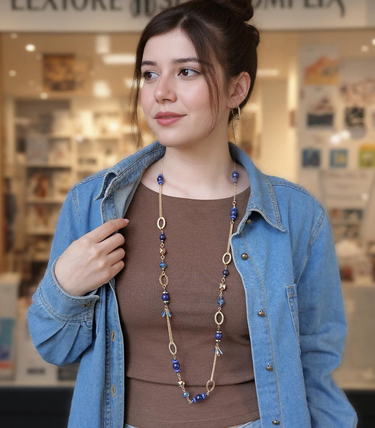 Long Gold Boho Necklaces for Women Beaded Statement Chain Long Necklace Gold Costume Jewelry Birthday Gifts for Her - Image 6