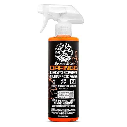 Chemical Guys Signature Series Orange Degreaser Spray - Heavy Duty All Purpose Cleaner for Engines, Tires, Undercarriages, Tools and More, Professional Strength, Breaks Down Grease, Oil & Grime, 16 oz